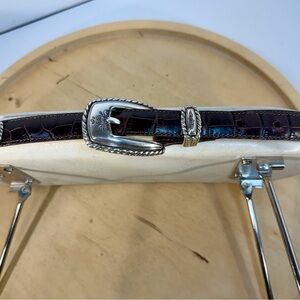 Vintage Brighton Croc and With Sterling with Silver Buckle 40348